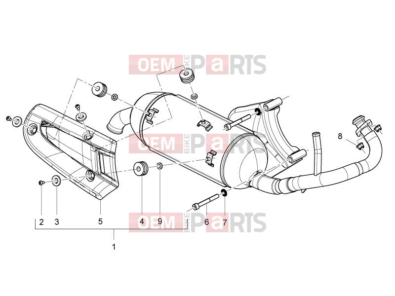 Engine » Silencer - Piaggio Fly 50 2T 2012