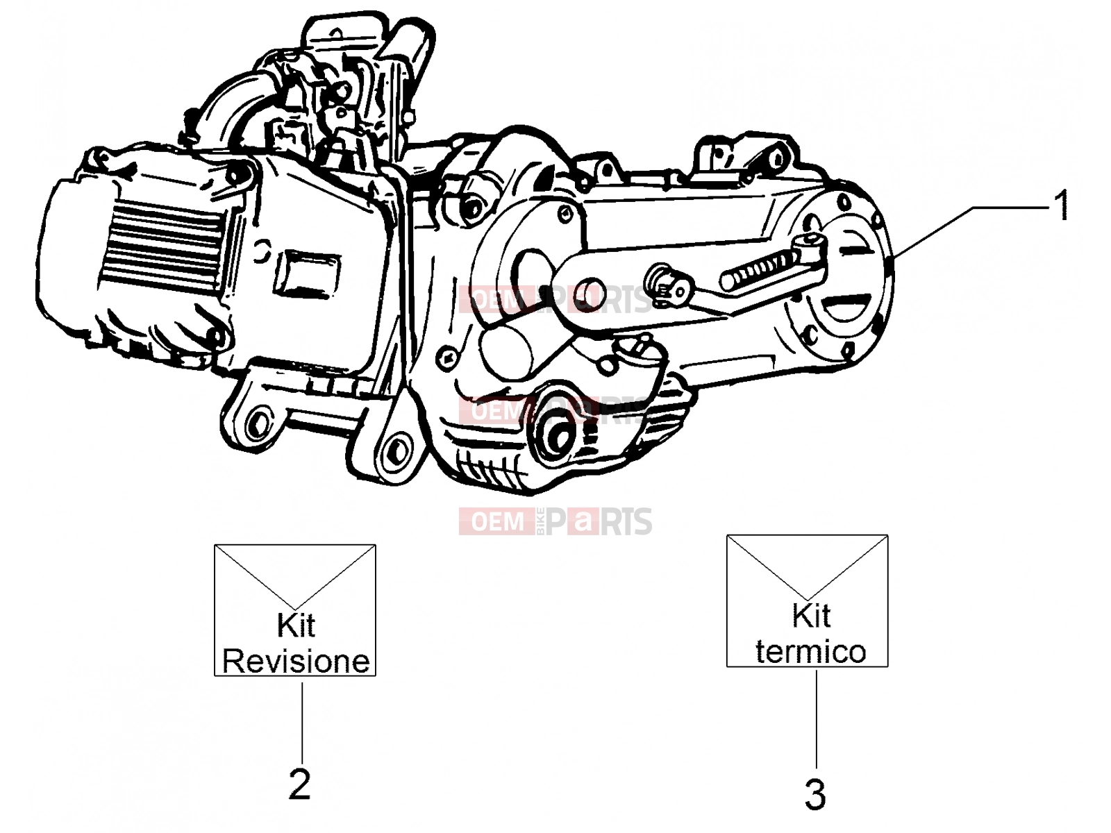 Engine » Engine, assembly - Piaggio Fly 50 4T 2V 2017