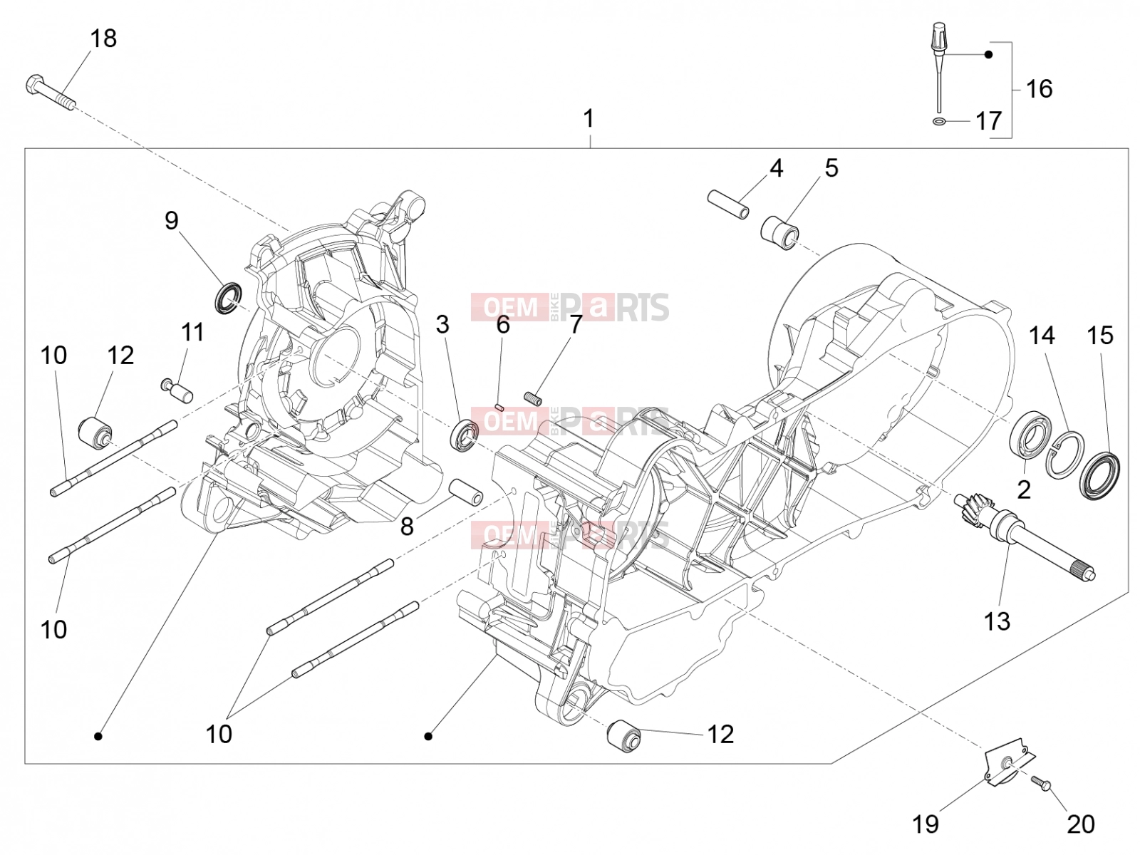 PIAGGIO Fly 50 4T 4V Engine » Crankcase