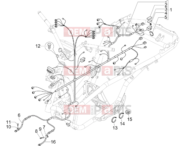 PIAGGIO MP3 125 Electrical system » Main cable harness