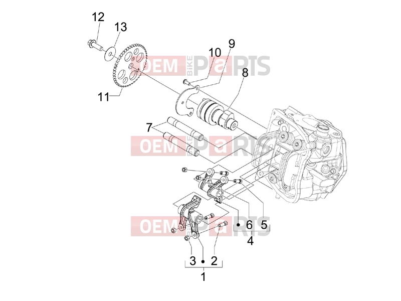 Engine » Rocking levers support unit - Piaggio MP3 400 ie 2009