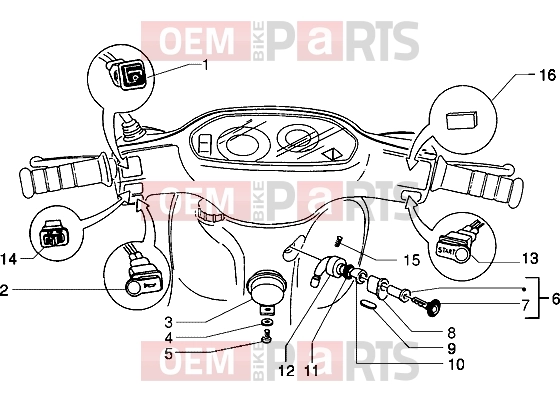 Electrical system » Switch-Horn - Piaggio NRG MC3