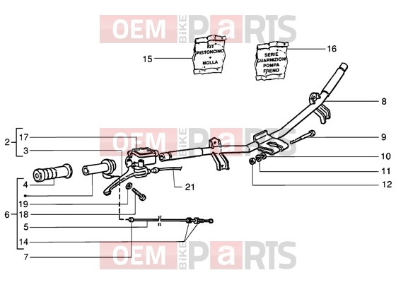 PIAGGIO Handlebars » Handlebars component parts