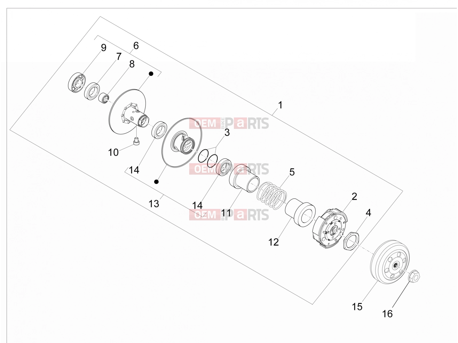 Engine » Driven pulley - Piaggio NRG Power DD 2010