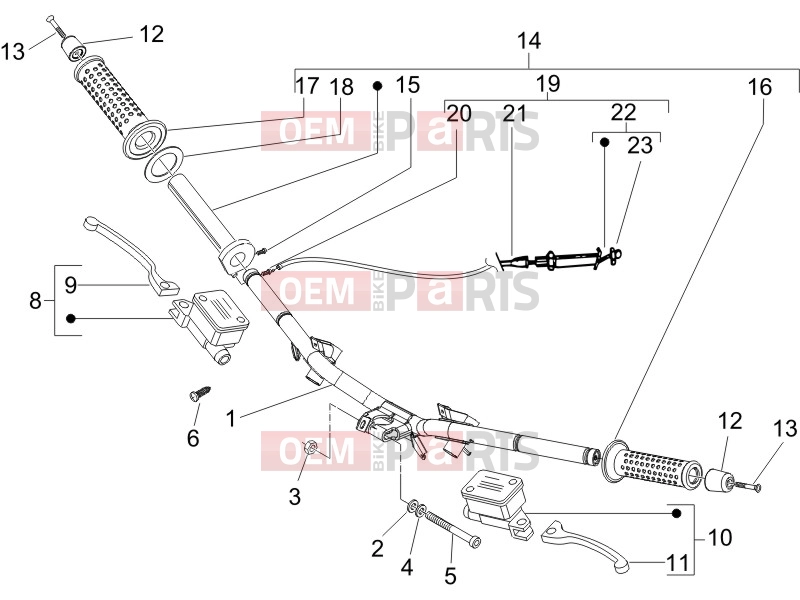 Handlebars/Steering » Handlebars - Master cil. - Piaggio NRG Power DD 2011