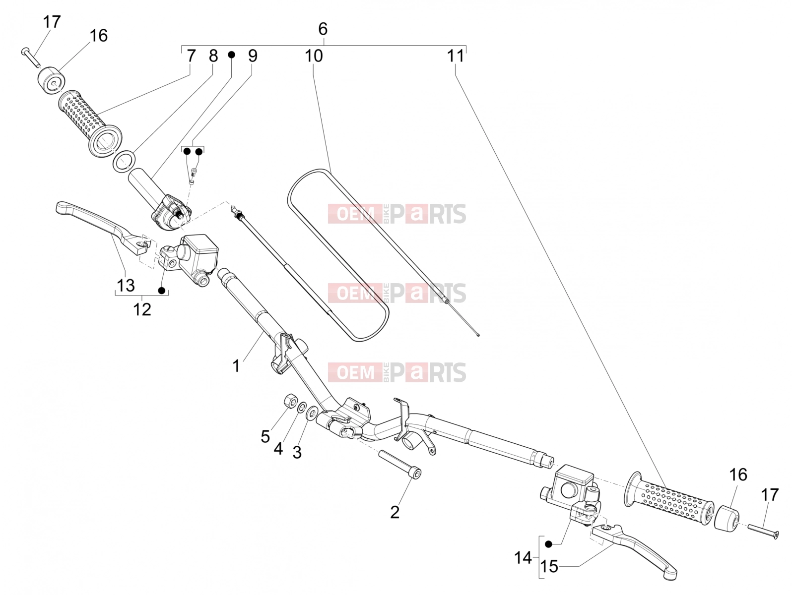 Handlebars/Steering » Handlebars - Master cil. - Piaggio NRG Power DD 2019