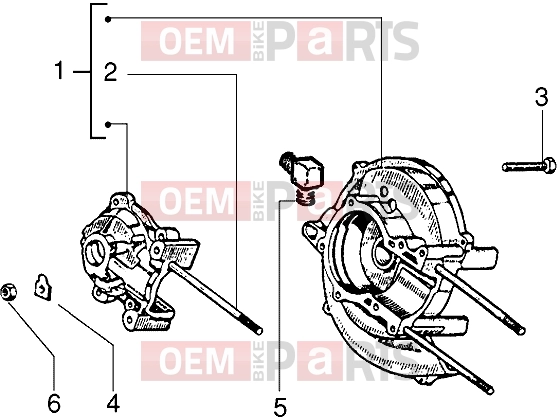 Engine » Cranckcase, assy - Piaggio Si Mix