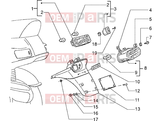 PIAGGIO Electrical system » Rear tail lamp