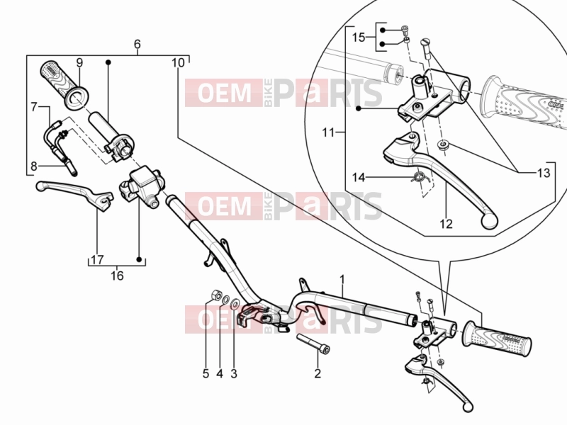 Handlebars/Steering » Handlebars - Master cil. - Piaggio Typhoon 125 4T 2V 2012