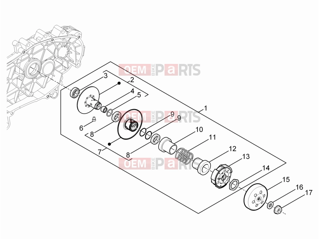 Engine » Driven pulley - Piaggio Typhoon 125 4T 2V 2017