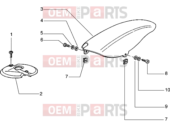 PIAGGIO Chassis » Front and rear mudguard
