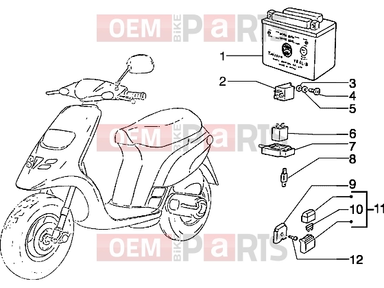 Electrical system » Electrical devices - Piaggio Typhoon 50 2T