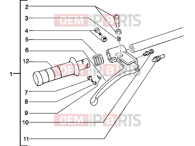 Handlebars » Handlebars component parts - Piaggio Typhoon 50 2T