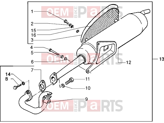 Engine » catalytic silencer - Piaggio Typhoon 50 X 2T