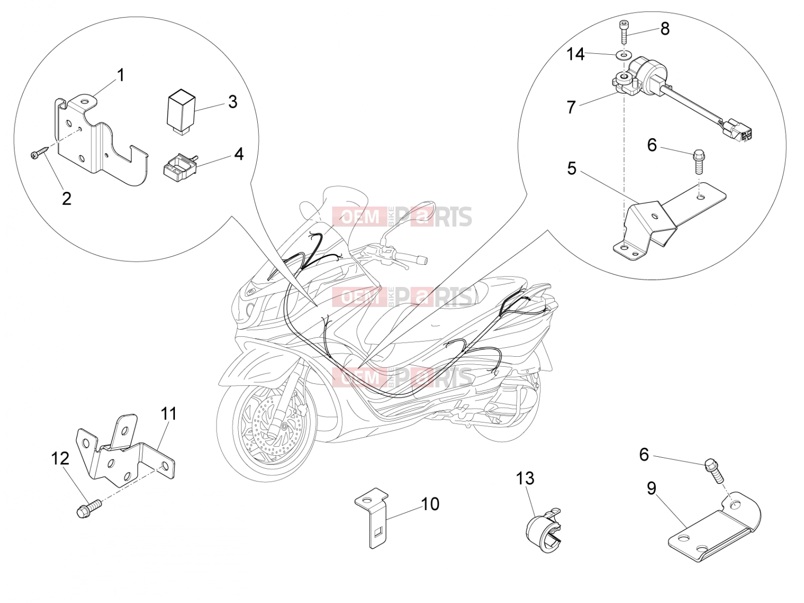 PIAGGIO X10 350 4V I.E. Electrical system » Electrical system components