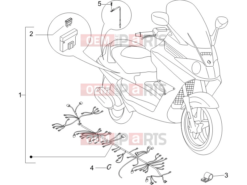 Electrical system » Main cable harness - Piaggio X8 200 2007