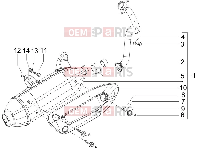 Engine » Silencer - Piaggio X8 200 2007