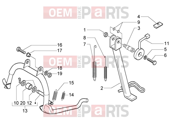 Chassis » Central stand - Piaggio X9 125 Evolution