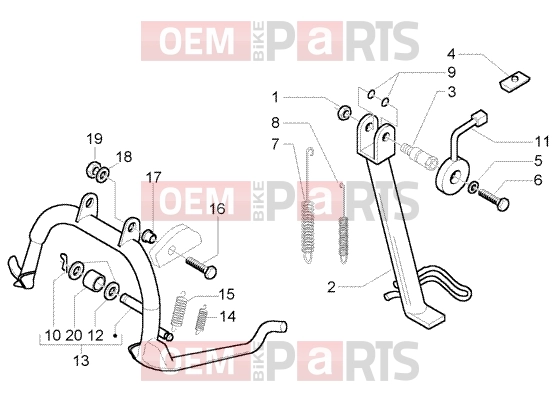 Chassis » Central stand - Piaggio X9 250 Evolution