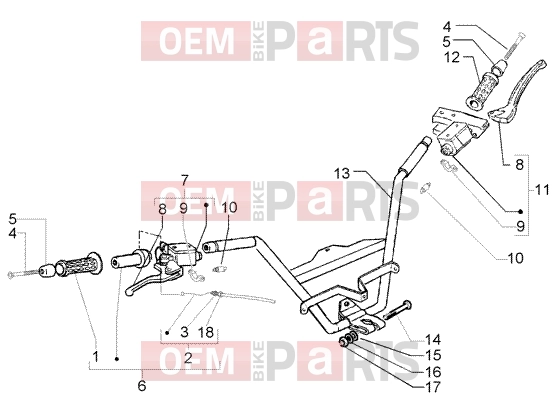 PIAGGIO Handlebars » Handlebar - Brake pump