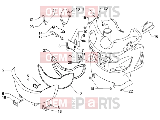 PIAGGIO Chassis » Front top case