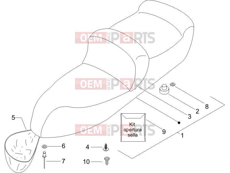 Frame - Plastic parts - Coachwork » Saddle/seats - Piaggio X9 500 Evolution ABS 2006