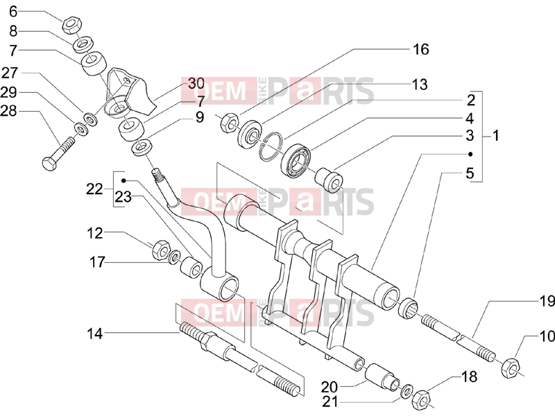 PIAGGIO X9 500 Evolution ABS Suspensions - Wheels » Swinging arm