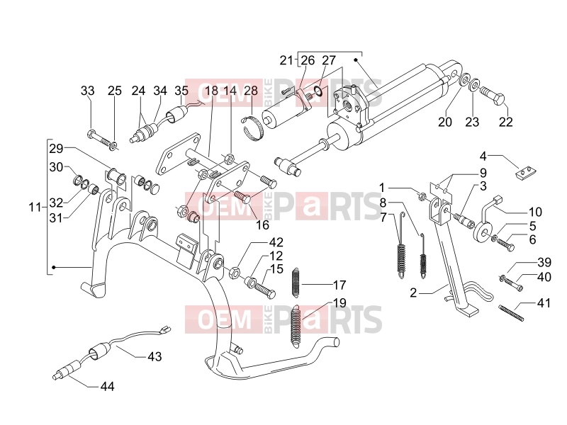 Frame - Plastic parts - Coachwork » Stand/s - Piaggio X9 500 Evolution ABS 2007