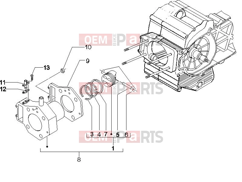 PIAGGIO X9 500 Evolution Engine » Cylinder-piston-wrist pin unit