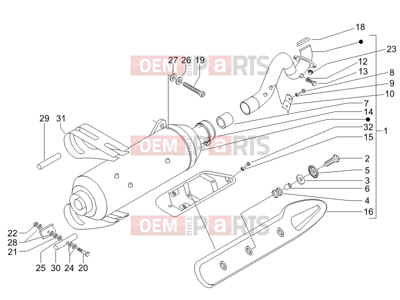 PIAGGIO X9 500 Evolution (USA) Engine » Silencer