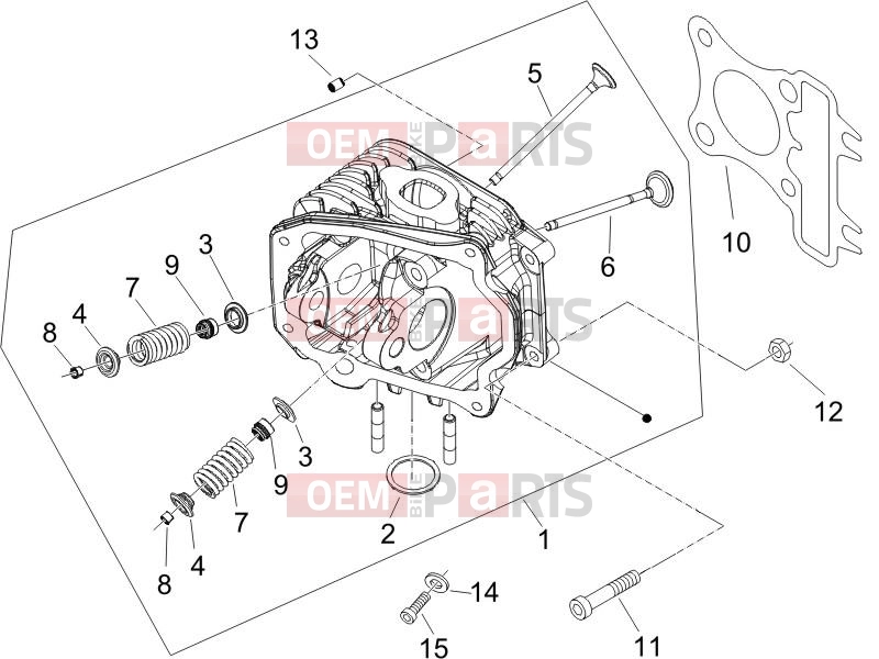 Engine » Head unit - Valve - Piaggio Zip 100 4T 2007