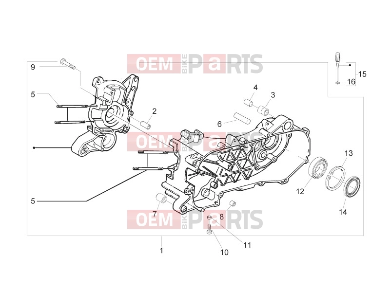 Engine » Crankcase - Piaggio Zip 50 2T 2011
