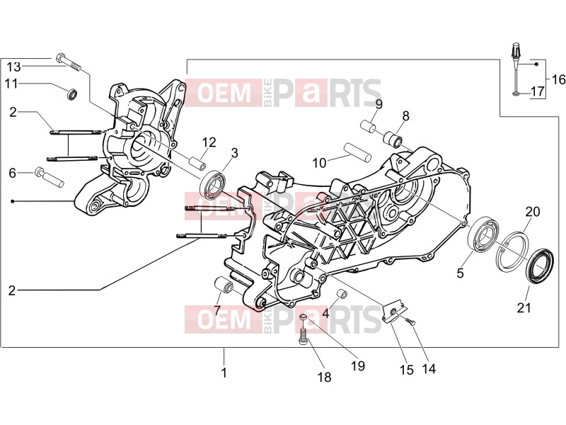 Engine » Crankcase - Piaggio Zip 50 4T 2006