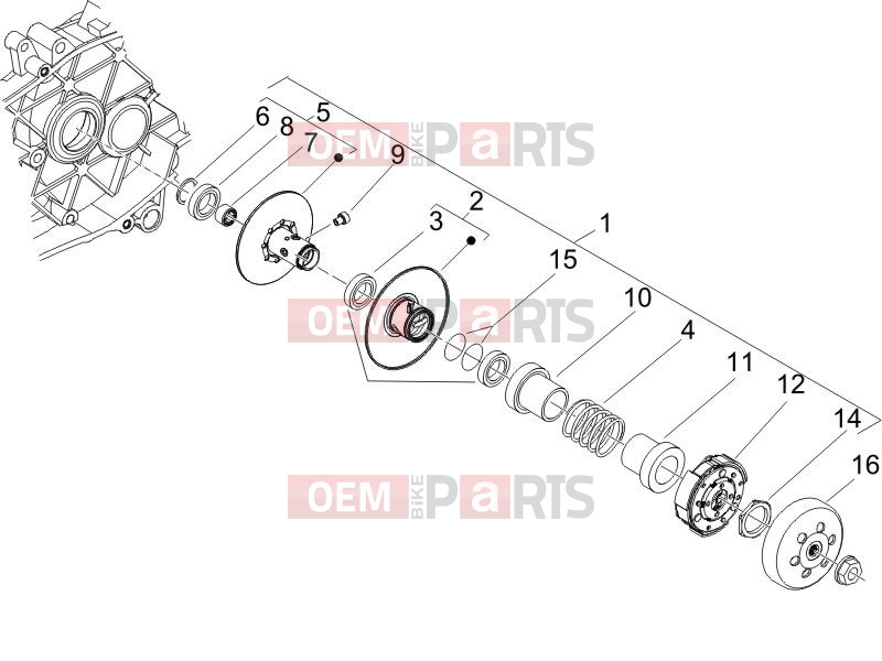 Engine » Driven pulley - Piaggio Zip 50 4T 2008