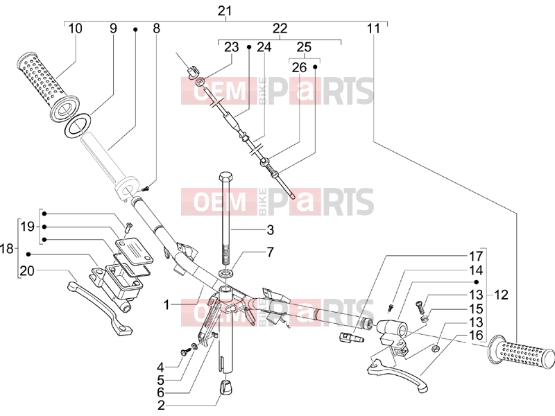 Handlebars/Steering » Handlebars - Master cil. - Piaggio Zip 50 4T 2010