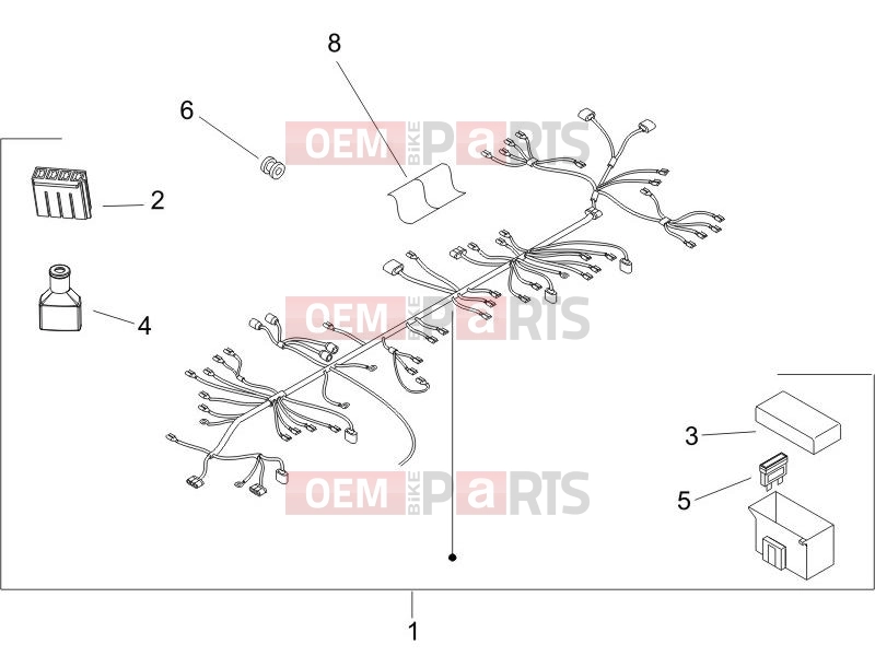 Electrical system » Main cable harness - Piaggio Zip 50 4T 2011