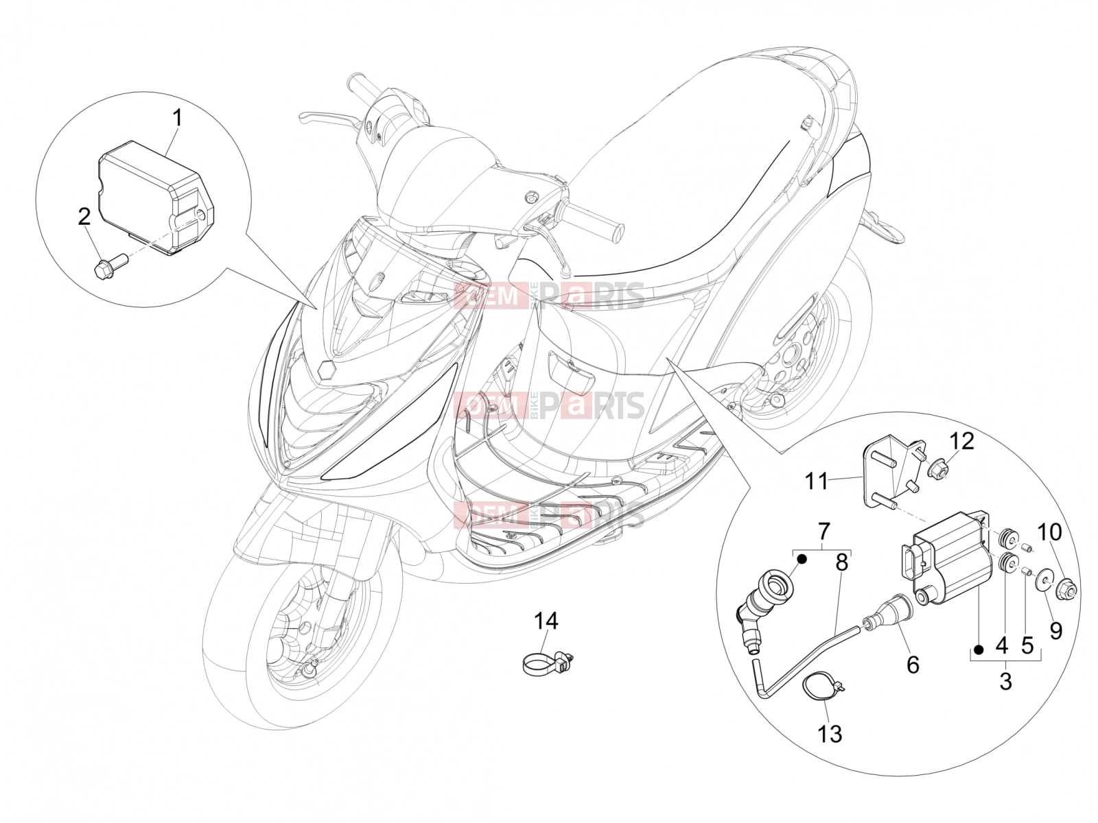 PIAGGIO Zip 50 SP Electrical system » Voltage Regulators - Electronic Control Units (ecu) - H.T. Coil