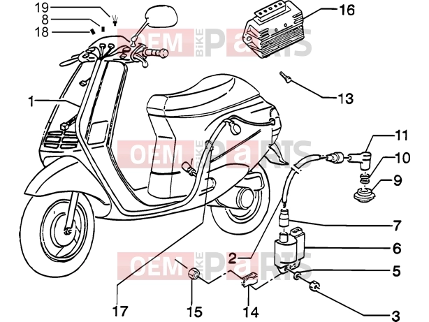 Electrical system » Electrical device - Piaggio Zip 50 2T Catalyzed