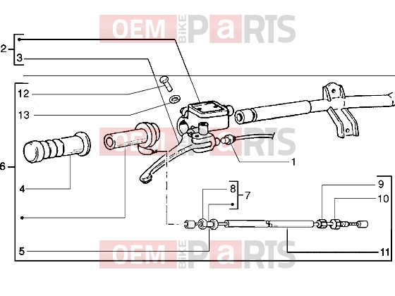 PIAGGIO Handlebars » Handlebars component parts