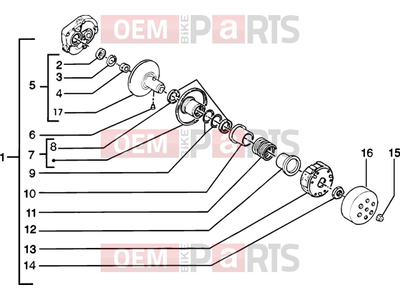 Engine » Driven pulley - Piaggio Zip SP 50 H2O