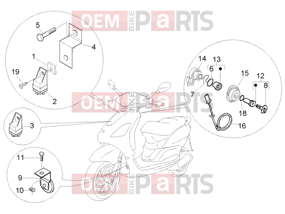 Electrical system » Electrical device - Piaggio Fly 125 4T