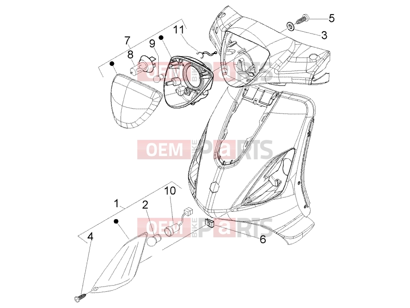 PIAGGIO Electrical system » Front lights