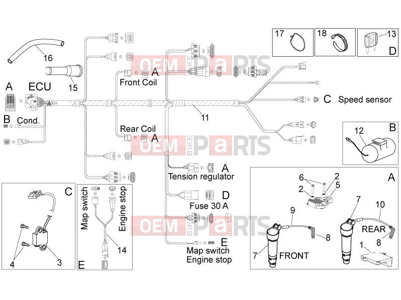 APRILIA MXV 450 Cross FRAME » Electrical system