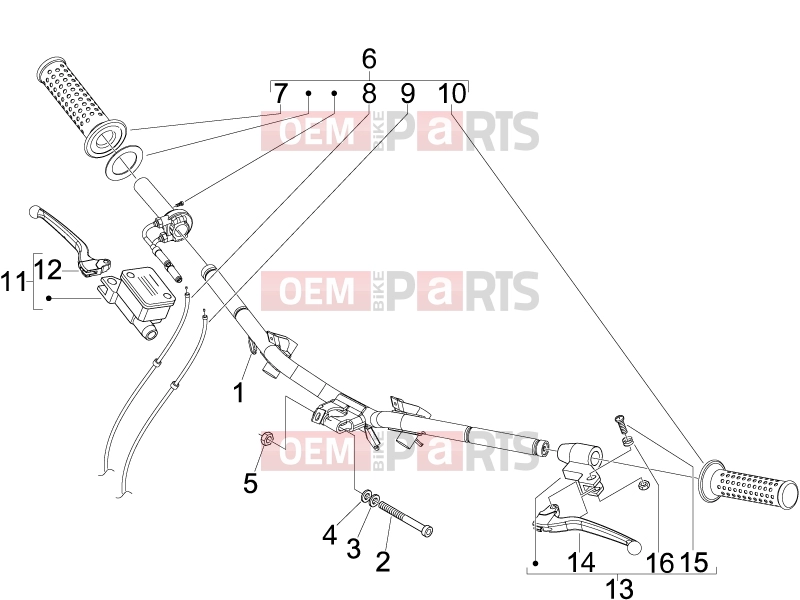 Handlebars/Steering » Handlebars - Master cil. - Derbi Boulevard 150 4T 2014