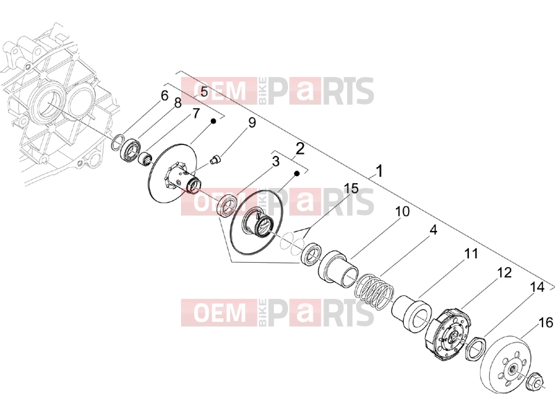 Engine » Driven pulley - Derbi Sonar 50 2T 2009