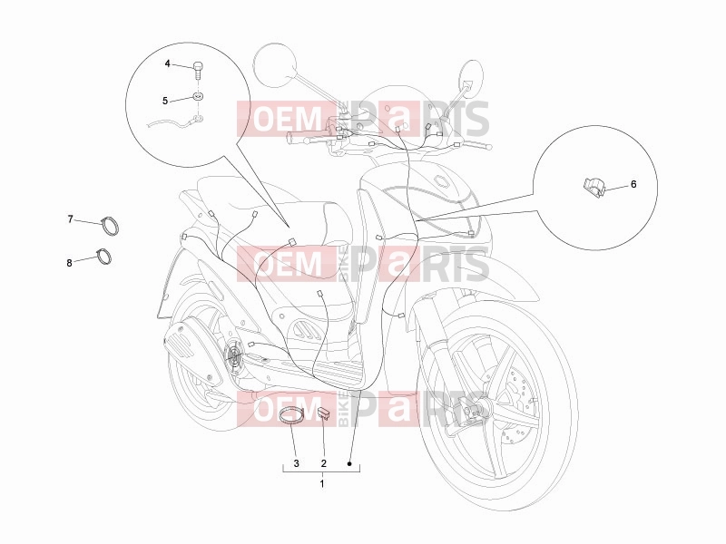 Electrical system » Main cable harness - Derbi Sonar 50 2T 2009