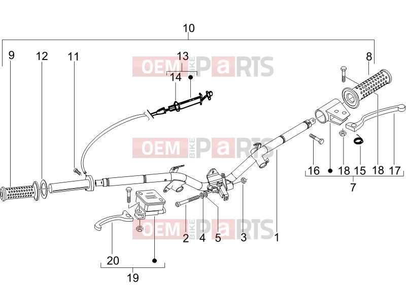derbi Sonar 50 2T Handlebars/Steering » Handlebars - Master cil.