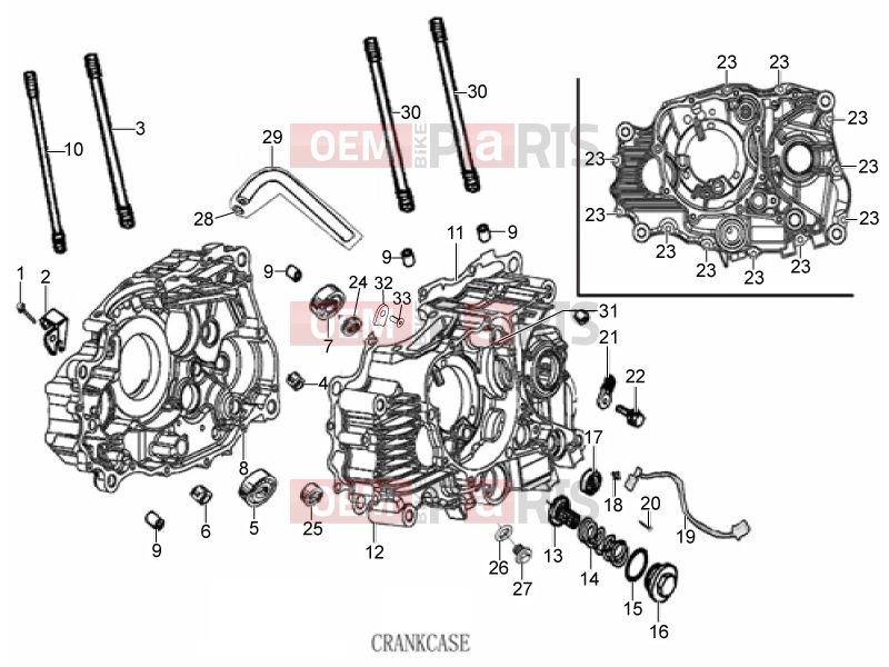 Engine » CRANKCASE - Derbi STX 150 2016