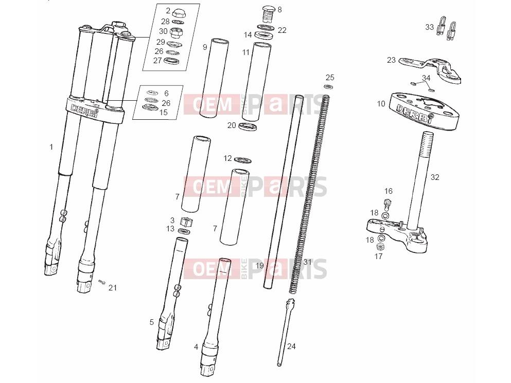 derbi Variant Start-Courier 50 Tables » Front fork