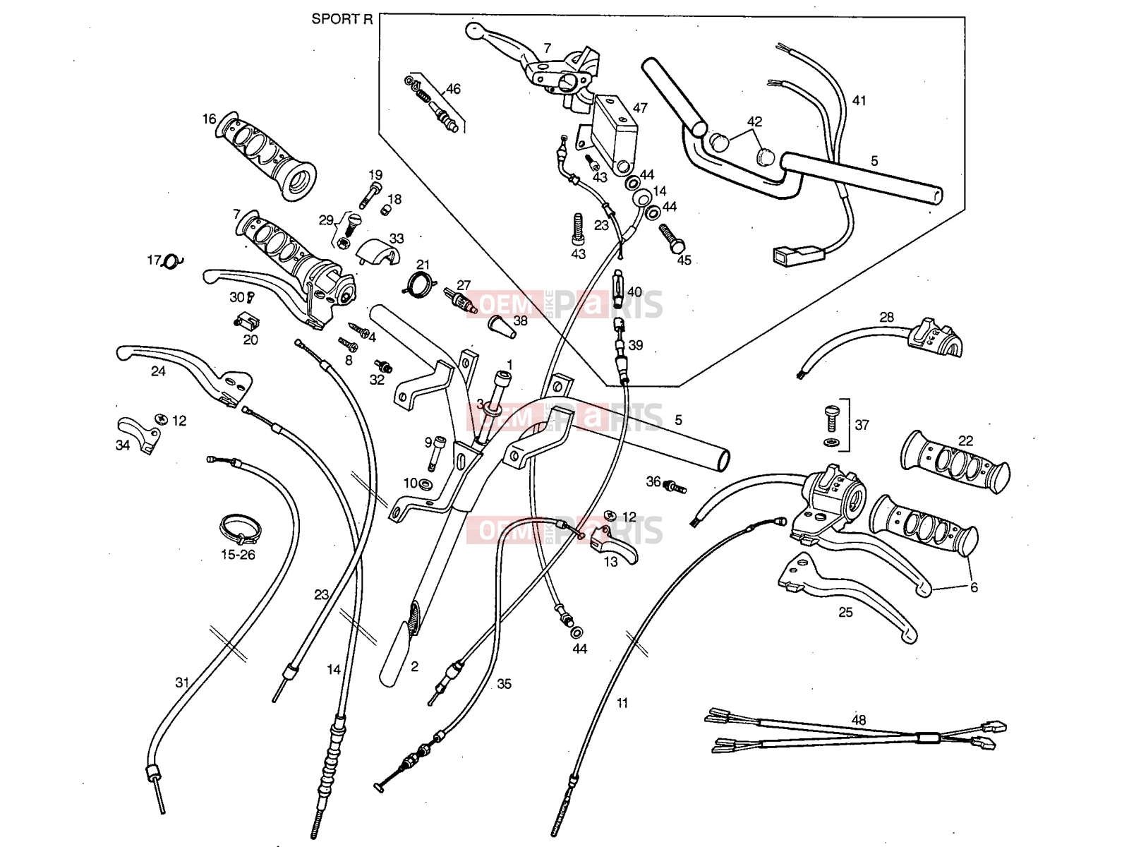 derbi Variant Start-Stop 50 Tables » Handlebar - Controls